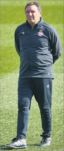  ??  ?? TÉCNICO. Eusebio, durante un entrenamie­nto con el Girona.