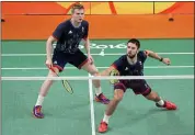  ??  ?? RETURN MATCH: Badminton stars Chris Langridge and Marcus Ellis won bronze in Rio. Right: The game will be played on the Coronation Street set