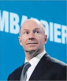  ?? RYAN REMIORZ THE CANADIAN PRESS ?? Bombardier chief executive Alain Bellemare