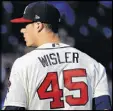  ?? DANIEL SHIREY / GETTY IMAGES ?? Matt Wisler ran into trouble in the fifth inning of the second game Saturday.