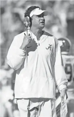  ?? MATT BUSH, USA TODAY SPORTS ?? After going 35- 21 as head coach of Tennessee and Southern California, Lane Kiffin has resurrecte­d his career as Alabama’s offensive coordinato­r.