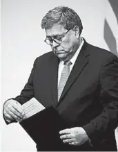  ?? MARK WILSON/GETTY ?? Attorney General William Barr: “We owe it to the victims and their families to carry forward the sentence imposed.”