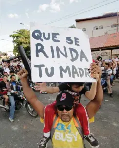  ?? Foto: AFP/Inti Ocon ?? Gib auf! Ratschlag an Daniel Ortega beim Protest in Managua