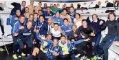  ?? INTER.IT ?? La festa nello spogliatoi­o dell’Inter a fine gara