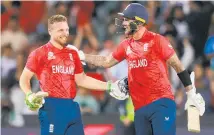  ?? ?? England batsmen Jos Buttler and Alex Hales.