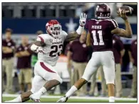  ?? NWA Democrat-Gazette/BEN GOFF ?? Arkansas linebacker Dre Greenlaw (23) is philosophi­cal about how this season has gone for himself and the other Razorbacks seniors. “I kind of look at this as a game of life,” he said. “In life, there’s going to be a lot of downfalls.”