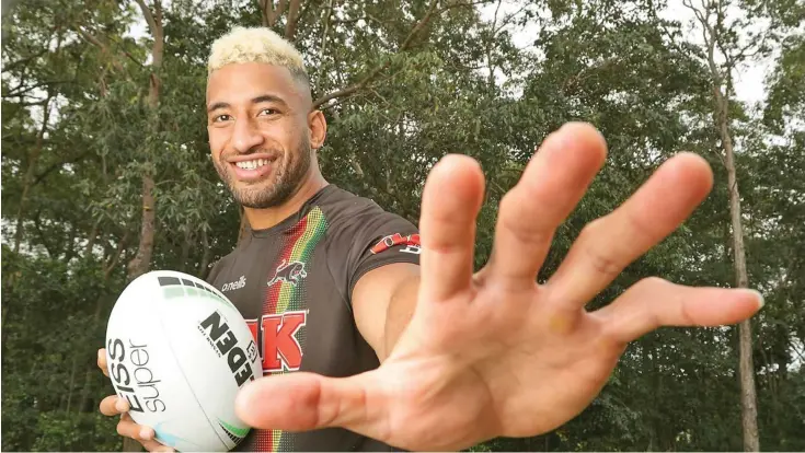  ?? Photo: Courier Mail ?? Fijian-born Viliame Kikau on September 30, 2021 is all geared up for Sunday’s NRL grandfinal against South Sydney Rabbitohs in Brisbane, Australia.