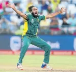  ?? Picture: GETTY IMAGES ?? LEGENDARY CELEBRATIO­N: Imran Tahir plays with passion and commitment. He has taken four or more wickets for South Africa on more occasions than anyone else