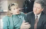  ?? Associated Press ?? ARKANSAS then-Gov. Bill Clinton appeared on “60 Minutes” with wife Hillary Clinton in January 1992.