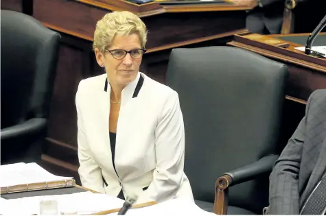  ?? DAVE ABEL/TORONTO SUN ?? Premier Kathleen Wynne speaks during question period at Queen’s Park in Toronto, Ont. on Tuesday.