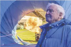  ??  ?? David Attenborou­gh readies an air balloon for Planet Earth II.