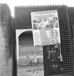  ??  ?? The church is deserted, after four worshipper­s were killed by a shadowy gang dubbed the Badoo, in the Crystal Church of God.