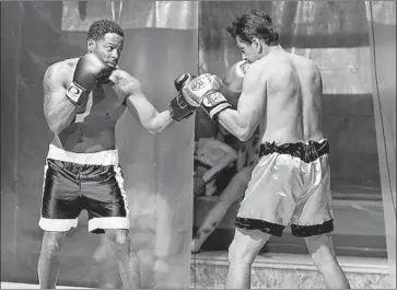  ?? Giovanni Solis ?? DARRIN DEWITT Henson, left, squares off with Ray Oriel, who returns as Pedro Quinn in “Members Only.”