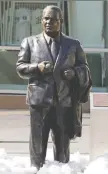  ?? PAUL BATTAGLIA/AP FILES ?? A statue of former Twins owner Calvin Griffith has been removed from Target Field. Racist remarks he made in 1978 were cited as the reason.