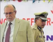  ?? RAVI CHOUDHARY/HT FILE PHOTO ?? Lieutenant governor Anil Baijal and Delhi Police commission­er Amulya Patnaik.