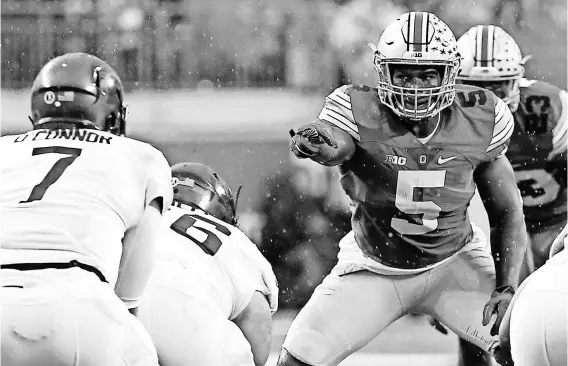  ?? GEOFF BURKE, USA TODAY SPORTS ?? “I’ve got to be a more vocal leader this year,” says Raekwon McMillan, one of three returning defensive starters for Ohio State.