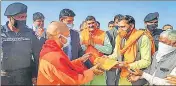  ?? PTI ?? CM Yogi Adityanath during an election campaign in support of Rajesh Chaudhary, BJP candidate from Mant Constituen­cy, in Mathura on Sunday.