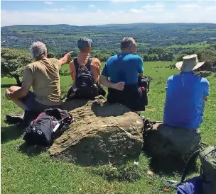  ?? ?? Hyndburn Ramblers enjoying the Great Outdoors