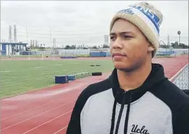  ?? David Wharton Los Angeles Times ?? A FIVE-STAR PROSPECT at North Torrance High, Mique Juarez was expected to excel as a UCLA freshman last fall before experienci­ng a crisis of confidence.