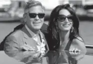  ?? Luca Bruno, Associated Press file ?? George Clooney, left, and Amal Alamuddin married in Venice in 2014.