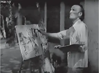  ?? ?? Cảnh quay họa sĩ Bùi Xuân Phái trong phim tài liệu “Hà Nội trong mắt ai” năm 1982