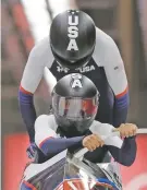  ?? WONG MAYE-E/THE ASSOCIATED PRESS ?? Driver Elana Meyers Taylor and Lauren Gibbs were second Wednesday in the women’s bobsled at the 2018 Winter Olympics in Pyeongchan­g, South Korea.