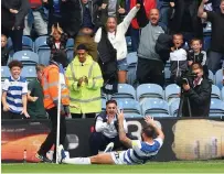  ??  ?? AUSTIN POWER QPR’S Charlie celebrates his late equaliser