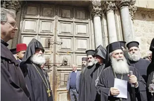  ??  ?? Christian leaders said the Church of the Holy Sepulchre, a popular stop for pilgrims, would remain closed until further notice. (AP)