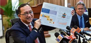  ??  ?? Encouragin­g statistics: Dr Amin said SPM 2018 candidates did better overall compared with 2017, even though fewer of them scored straight As.