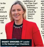  ?? ?? SHAKY GROUND: FF Leader in the Seanad Lisa Chambers