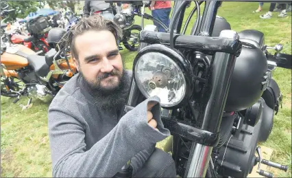  ??  ?? REVVED UP: Sam Hoffmann was among about 320 riders and passengers who participat­ed in the 2020 Grampians Ride to Remember at the weekend. Picture: PAUL CARRACHER