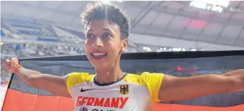  ?? FOTO: AFP ?? Das sympathisc­he Gesicht der deutschen Leichtathl­etik: Malaika Mihambo.