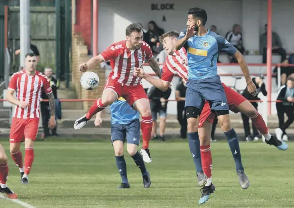  ??  ?? Seaham Red Star in action against Hebburn Town.