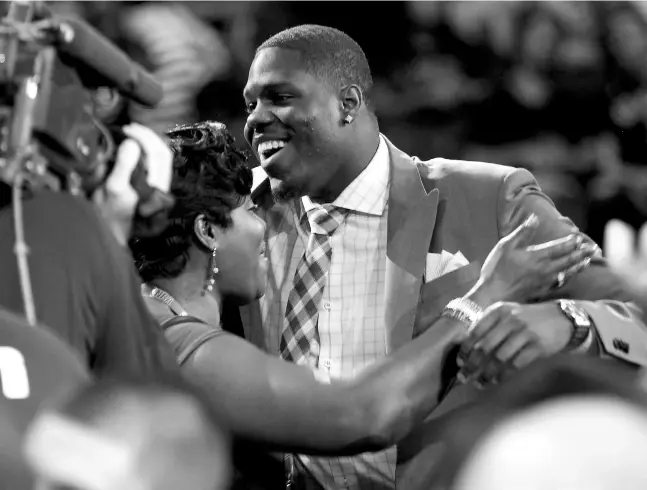  ?? MIKE STOBE / GETTY IMAGES ?? Brampton’s anthony Bennett received a congratula­tory tweet from prime Minister Stephen Harper after making history at the nBa draft.
