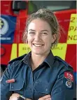  ??  ?? One year into the job, Corrie Needle, 23, loves being a firefighte­r in Palmerston North.