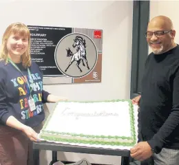  ?? EVERGREEN PARK COMMUNITY HIGH SCHOOL ?? Bryn Zingrebe and Vern Estes recently were named Staff Members of the Year at Evergreen Park Community High School.