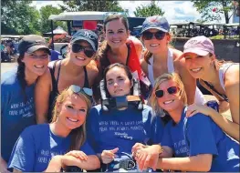  ?? SUBMITTED ?? Mary Duke, front row, center, is surrounded by friends and supporters during last year’s Miracles Fore Mary Golf Tournament. In the front row, from left, are Mackenzie Clyburn, Duke and Annie Stafford. In the back row, from left, are Sarah Barlow, Catherine Cheek, Virginia Quinn, Katie McClanahan and Connelly Dakil.