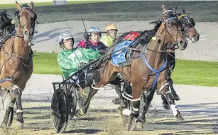  ?? PHOTO: STUART MCCORMICK/HARNESS RACING VICTORIA ?? In the mix . . . Former Southland pacer Galactic Star has drawn the inside barrier for the Interdomin­ion Pacing Final in Victoria on Saturday night.