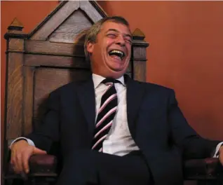  ??  ?? MEP Nigel Farage will soon be out of a job. Below: Damien Lewis in Billions