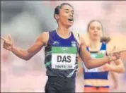  ?? GETTY ?? Hima Das is also preparing for the domestic athletics season.