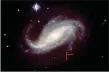  ??  ?? UPI A pair of red lines point to supernova 2016gkg discovered by an amateur astronomer in Argentina. The exploded star is located in the galaxy NGC 613.