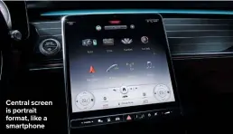  ??  ?? Central screen is portrait format, like a smartphone
