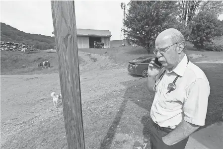  ?? PHOTOS BY MARK HOFFMAN/ USA TODAY NETWORK ?? James DeLine says that in his first decade as La Farge’s doctor, he was on call 24 hours a day, seven days a week. “I did all my own night work and emergency work, rarely using the emergency room.”