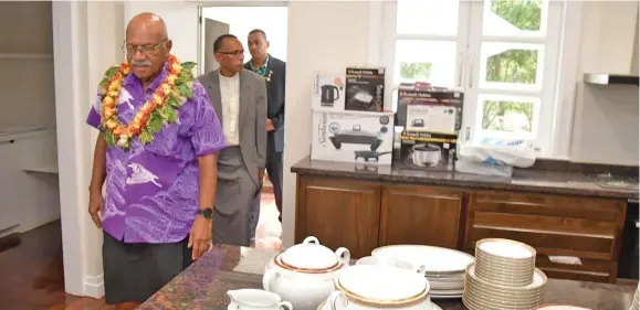  ?? Photo: Prime Minister Sitiveni Rabuka / Facebook ?? Prime Minister Sitiveni Rabuka enters the official PM’s residence.