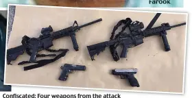  ??  ?? Confiscate­d: Four weapons from the attack