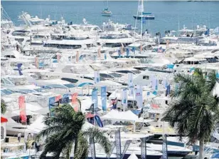  ?? STAFF FILE PHOTO ?? In March, the 32nd Palm Beach Internatio­nal Boat Show is set to open in downtown West Palm Beach.