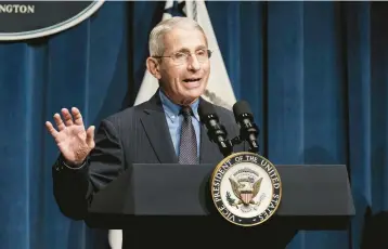  ?? SAMUEL CORUM/THE NEW YORK TIMES 2020 ?? Dr. Anthony Fauci has been a part of life-saving scientific advances for decades.