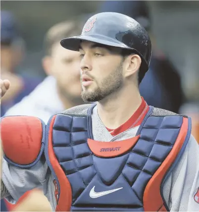  ?? AP PHOTO ?? CATCH A RISING STAR: The Red Sox have been happy so far with the developmen­t of Blake Swihart, who has been thrown into the fire in his rookie season behind the plate.