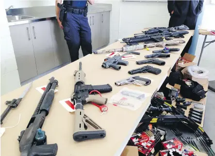  ?? FRANK LUBA/PNG ?? The drug trade is responsibl­e for most of the firearms smuggled into Canada, write researcher­s Vincent Harinam and Gary Mauser. And a large portion of gun violence in Canada is gang-related.