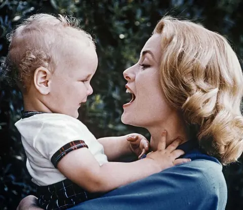  ??  ?? A MOTHER’S LOVE: Princess Grace Kelly with her son Albert in 1959. Now Prince Albert of Monaco (left), he spoke to ‘Sunday Independen­t’ journalist Niamh Horan at the Powerscour­t Hotel. Photo: Mark Condren